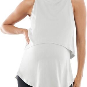 Women's Sleeveless Nursing White Tank